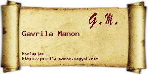 Gavrila Manon névjegykártya